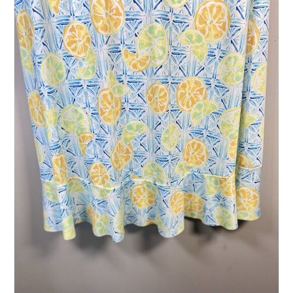 Lands' End Citrus Lemon Lime Women's 3X Ruffle Hem‎ Wrap Sun Dress Swim Coverup - Picture 9 of 15